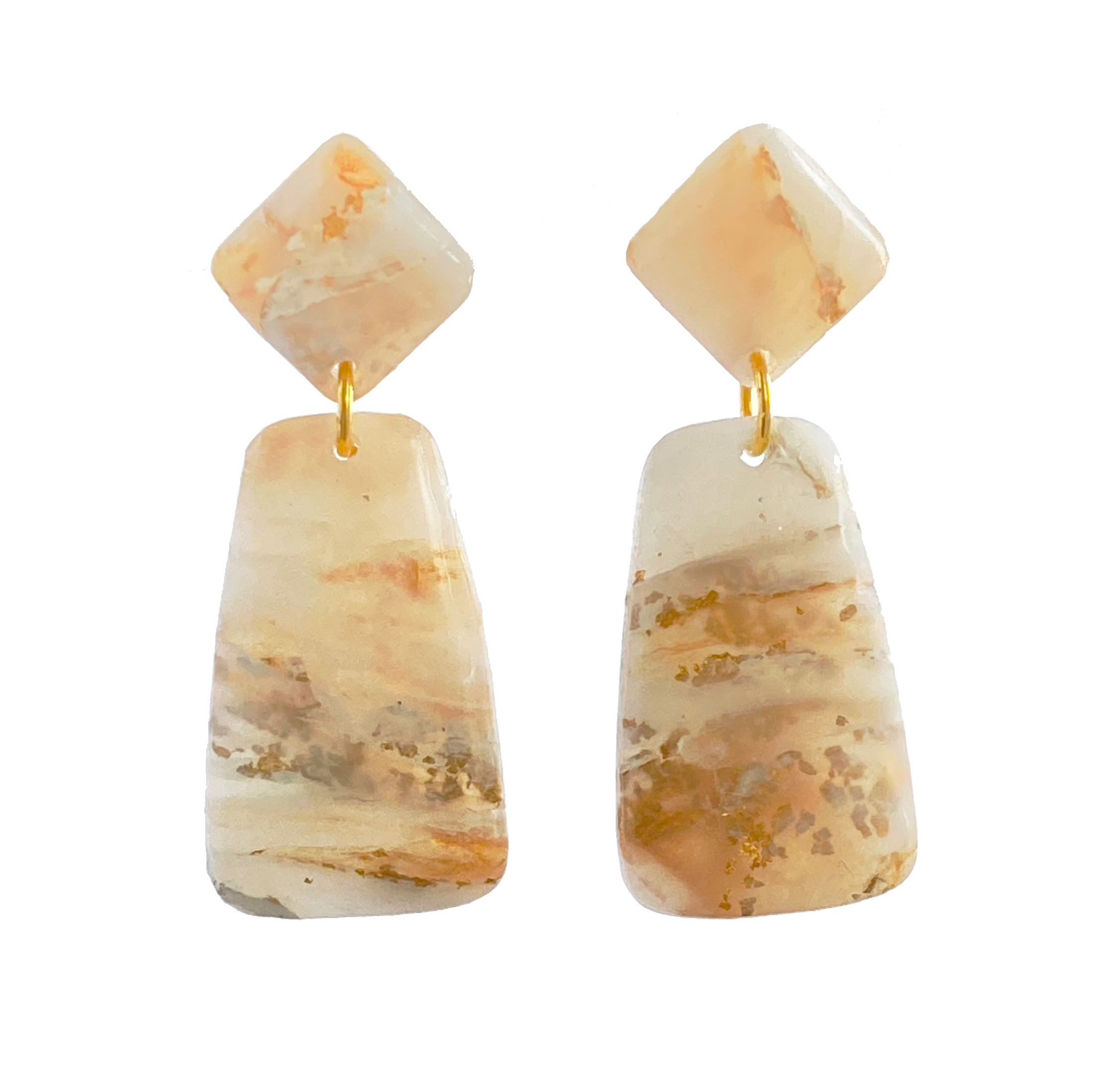 Copper and Gold Marble Short Dangles