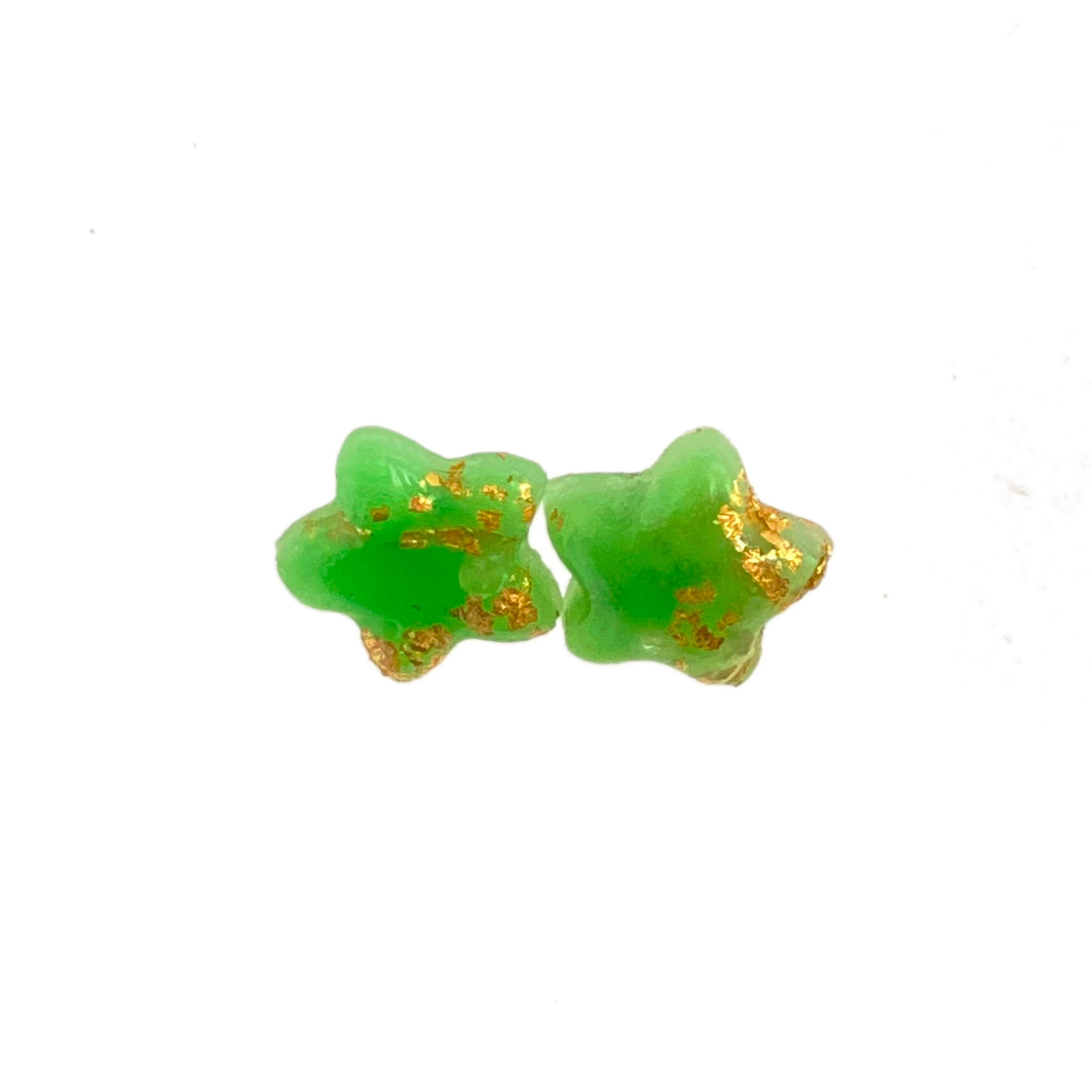 Emerald & Gold Marble Star Studs