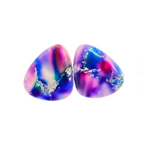 Purple & Pink Marble Pebble Studs