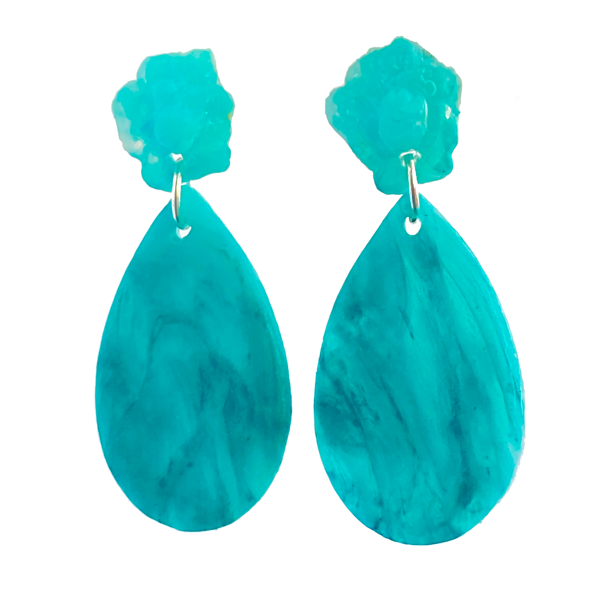 Turquoise Flower Teardrop Dangle