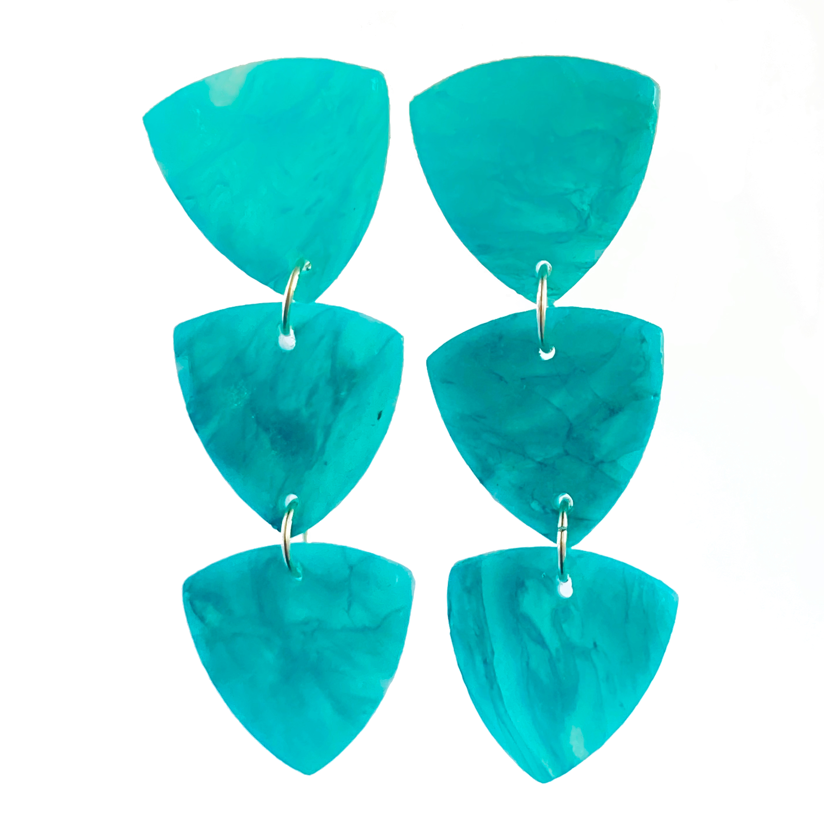 Turquoise Triangle Trio Dangles